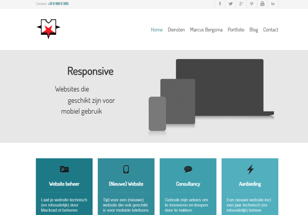 Screenshot website Mackrad.nl in 2014.